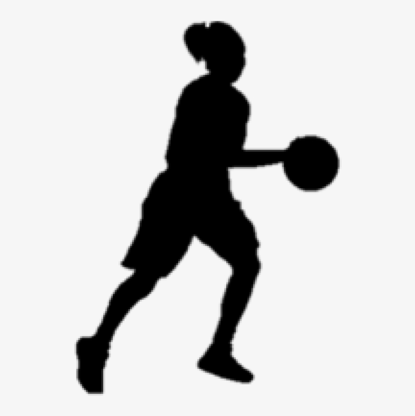 Basketball Girl Silhouette Clipart - Silhouette Girl Basketball Transparent, transparent png #1764802