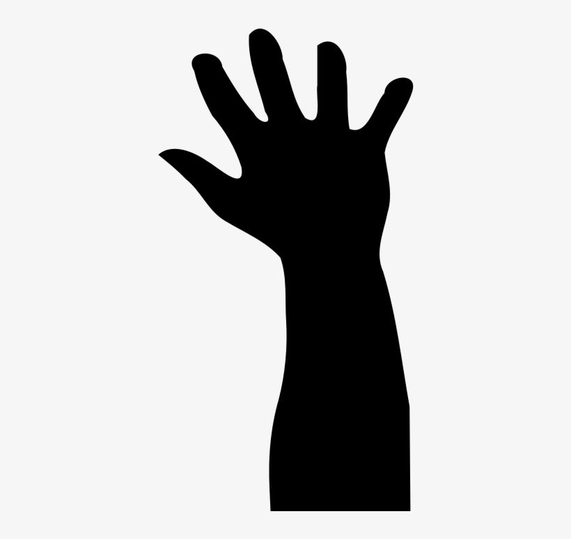 Hand Silhouette - Silhouette Raising Hand White Png, transparent png #1764854