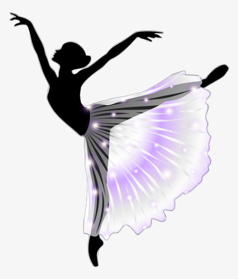 Ftestickers Dancer Ballerina Silhouette Sparkle Purple - Punte Danza Classica Colorate, transparent png #1765135