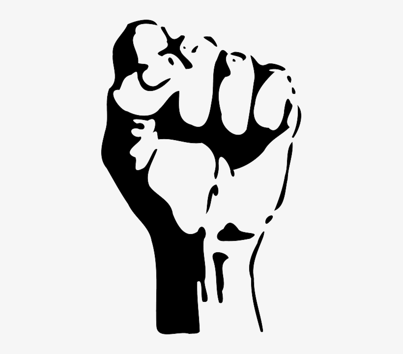 Black, Part, Two, Outline, Symbol, Hand, Silhouette - Raised Fist, transparent png #1765144