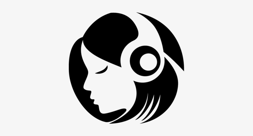 Silhouette Stickers Kamos Sticker - Girl With Headphones Silhouette, transparent png #1765242