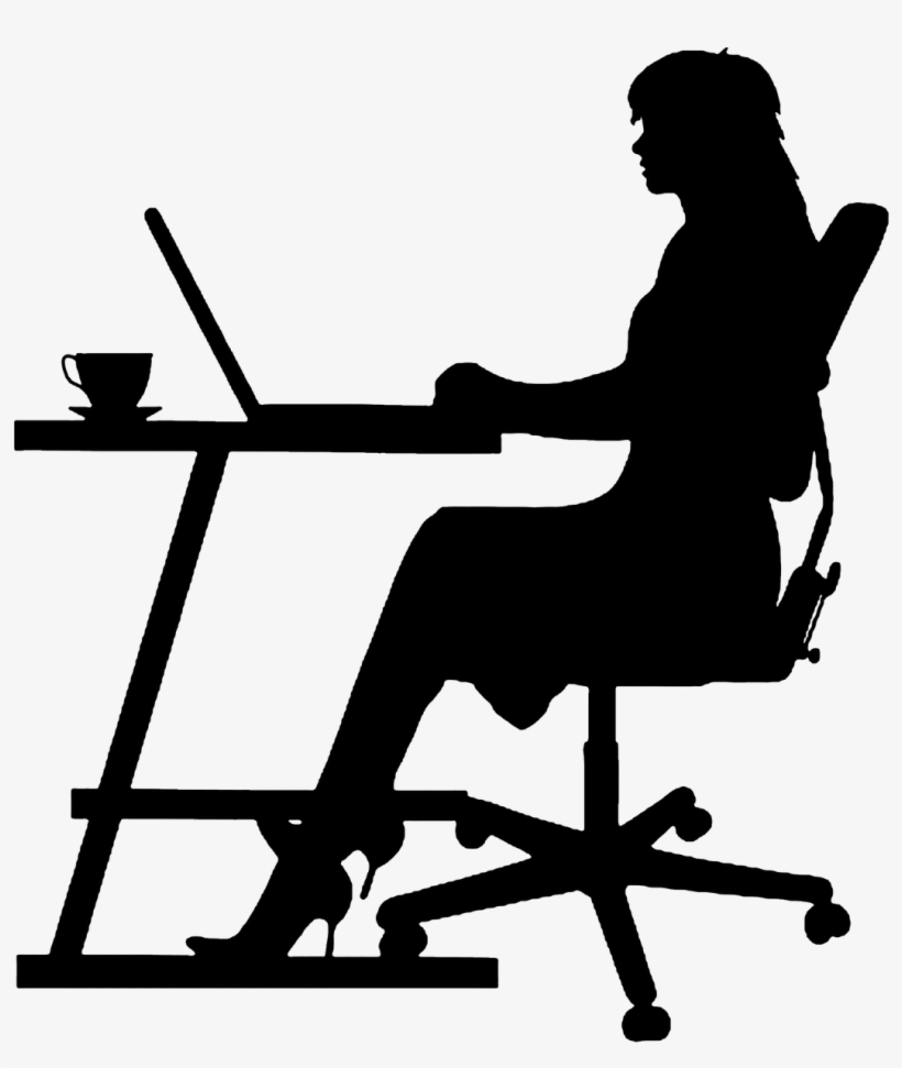Coffee, Silhouette, Cut Out, Desk, Business - Typing Silhouette, transparent png #1765274