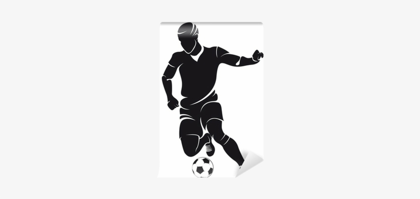 Vector Football Player Silhouette With Ball Isolated - False Soccer Wall Decal Vinyl Wall Sticker Sport Sticker, transparent png #1765473