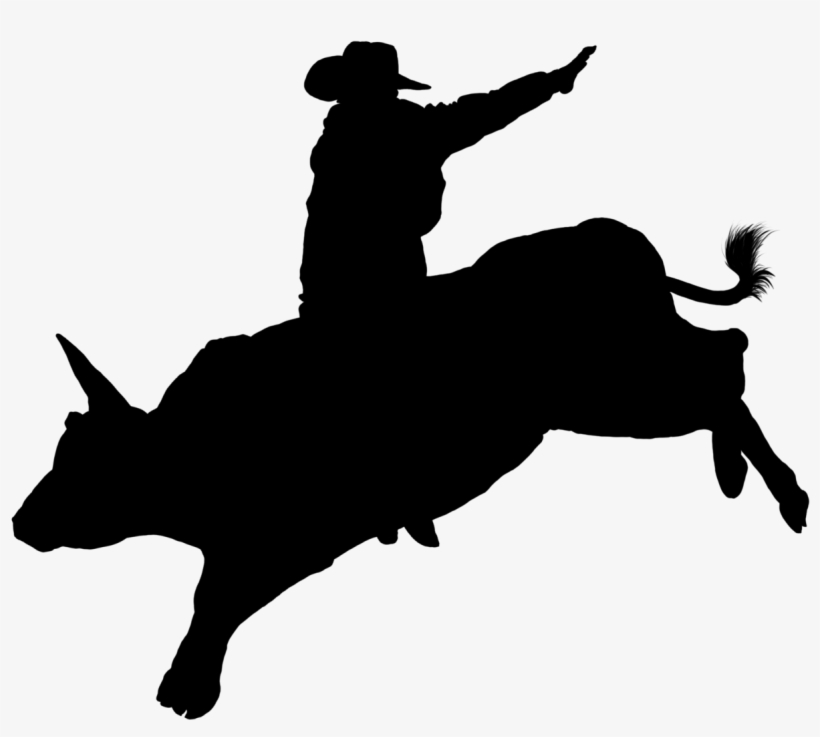 Bullrider Silhouette - Bull Riding Silhouette Png, transparent png #1765746