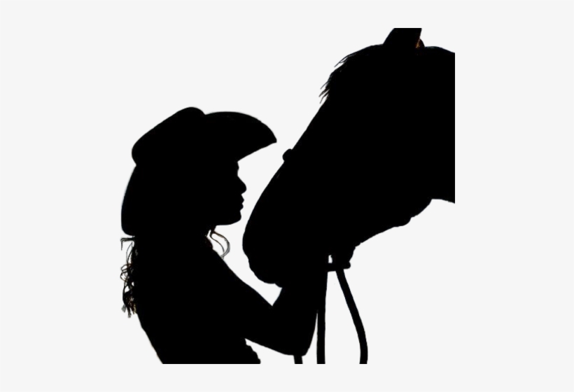 Cowgirl And Horse Silhouette, transparent png #1765816