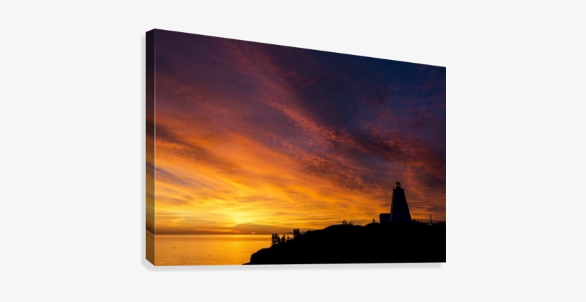 Silhouette Of A Lighthouse On A Cliff Overlooking A, transparent png #1766114