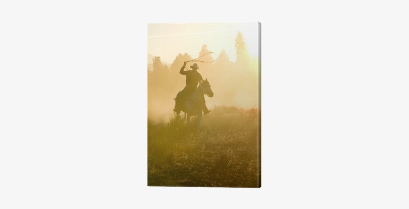 Cowboy Silhouette Galloping And Roping Through The - Copland Conducts Copland - Regis: Rrc1404, transparent png #1766180