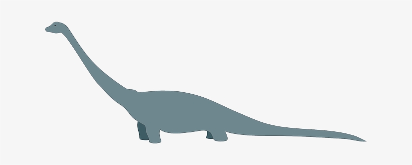 Blue, Silhouette, Dinosaur, Long, Neck, Tail, Reptile - Dinosaur With Long Tail, transparent png #1766181
