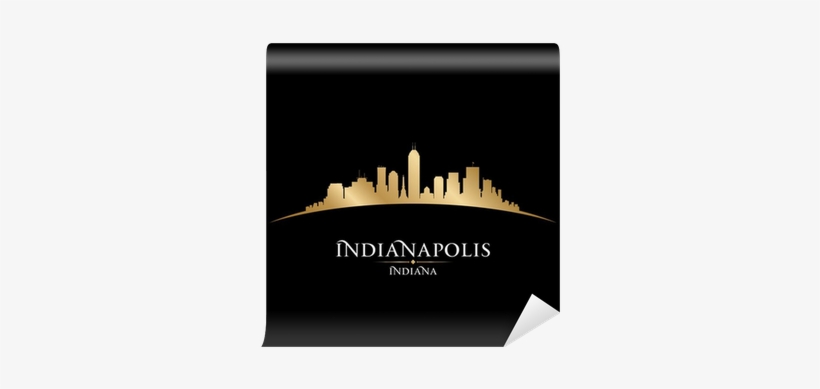 Indianapolis Indiana City Skyline Silhouette Black - Indiana Skyline Outline, transparent png #1766182
