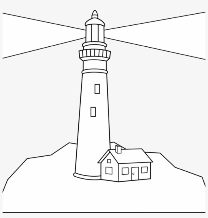 Lighthouse Images Clip Art Fish Clipart Hatenylo - Lighthouse Cartoon Black And White, transparent png #1766328