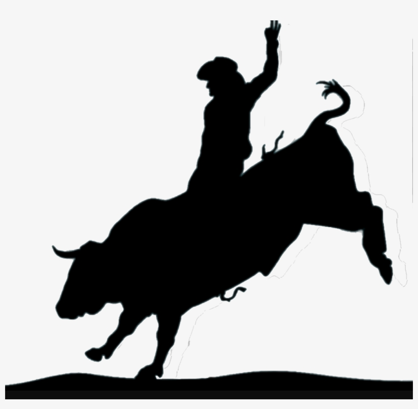 Bull Riding Silhouette At Getdrawings - Bull Riding Clip Art, transparent png #1766457