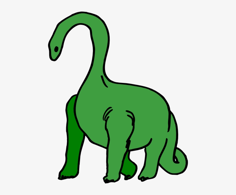 Green Long Necked Dinosaur Clip Art At Clker - Long Neck Dinosaur Clipart, transparent png #1766596