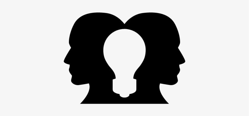 Two Heads Silhouettes Looking To Opposite Sites With - Two Heads Silhouette, transparent png #1766709