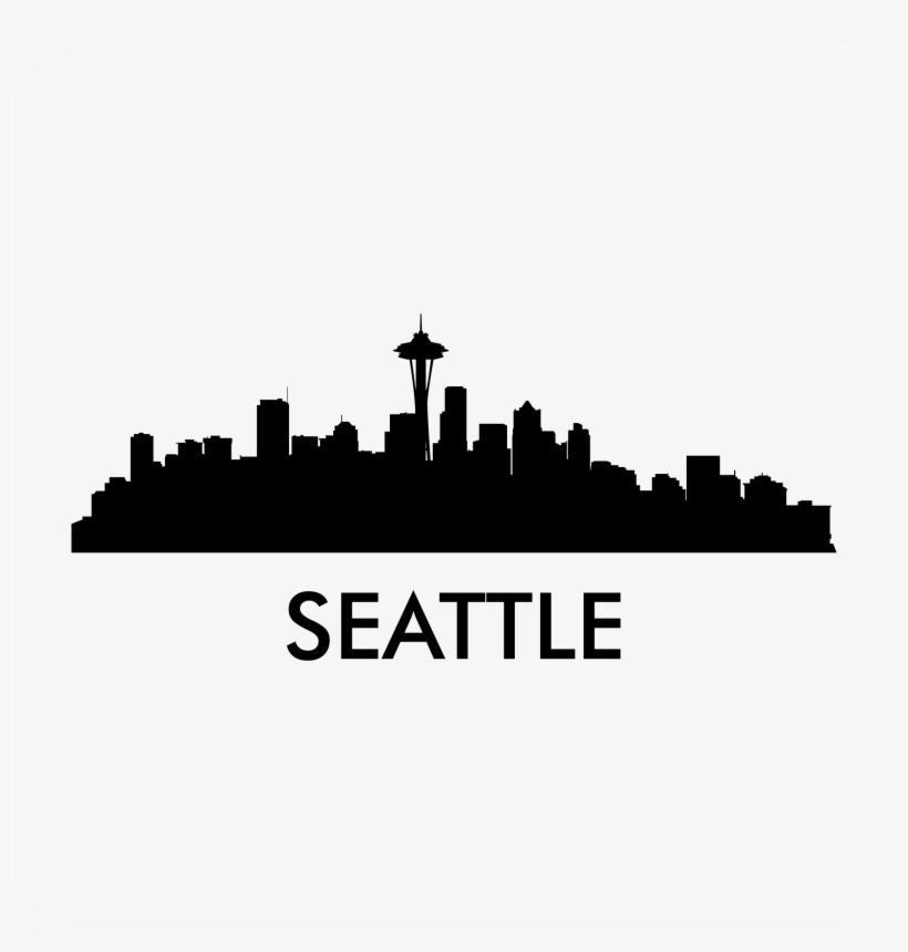 Seattle Skyline Decal - Seattle Skyline Silhouette Metal License Plate, transparent png #1767055