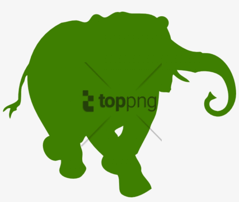 How To Set Use Elephant Silhouette Green Svg Vector, transparent png #1767102