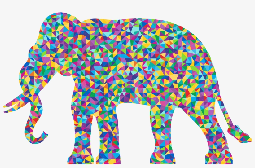 This Free Icons Png Design Of Low Poly Prismatic Elephant, transparent png #1767139