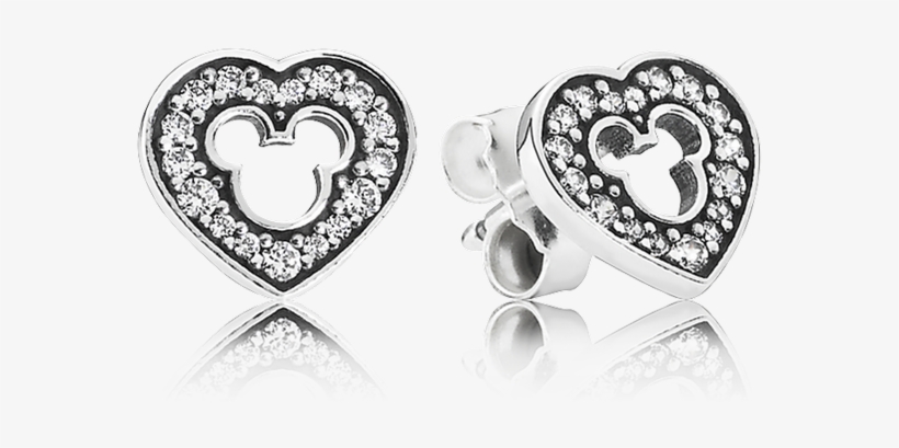 Disney, Mickey Silhouette Stud Earrings, Clear Cz - Pandora Disney Mickey Silhouette Earrings, transparent png #1767534
