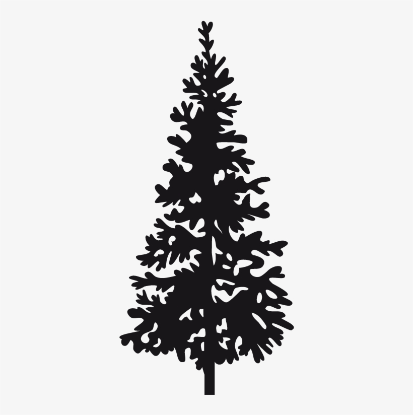 Christmas Tree Silhouette Wall Sticker - Christmas Tree Silhouette, transparent png #1768004