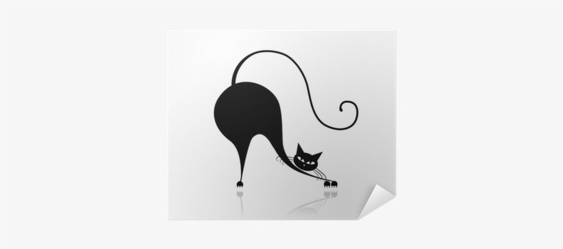Funny Big Cat Silhouette For Your Design Poster • Pixers® - Black Cat Silhouette, transparent png #1768141
