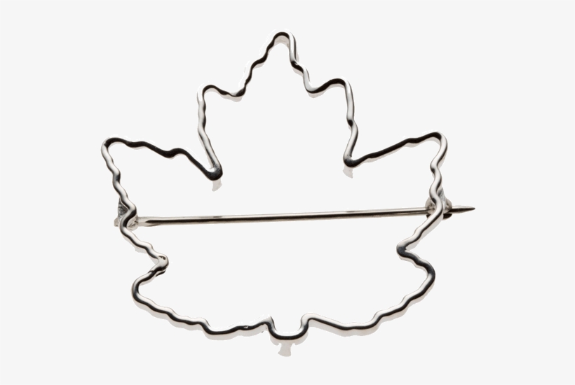 Sterling Silver Maple Leaf Silhouette Pendant Necklace - Silver, transparent png #1768590