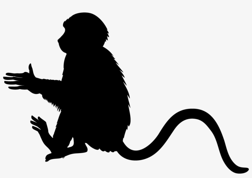 Monkey Black Silhouette - Silhouette Singe, transparent png #1768629