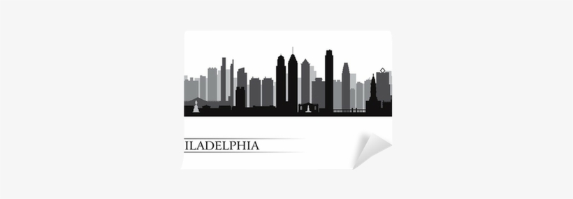 Philadelphia City Skyline Detailed Silhouette Wall - Philadelphia Skyline Silhouette Vector, transparent png #1768879
