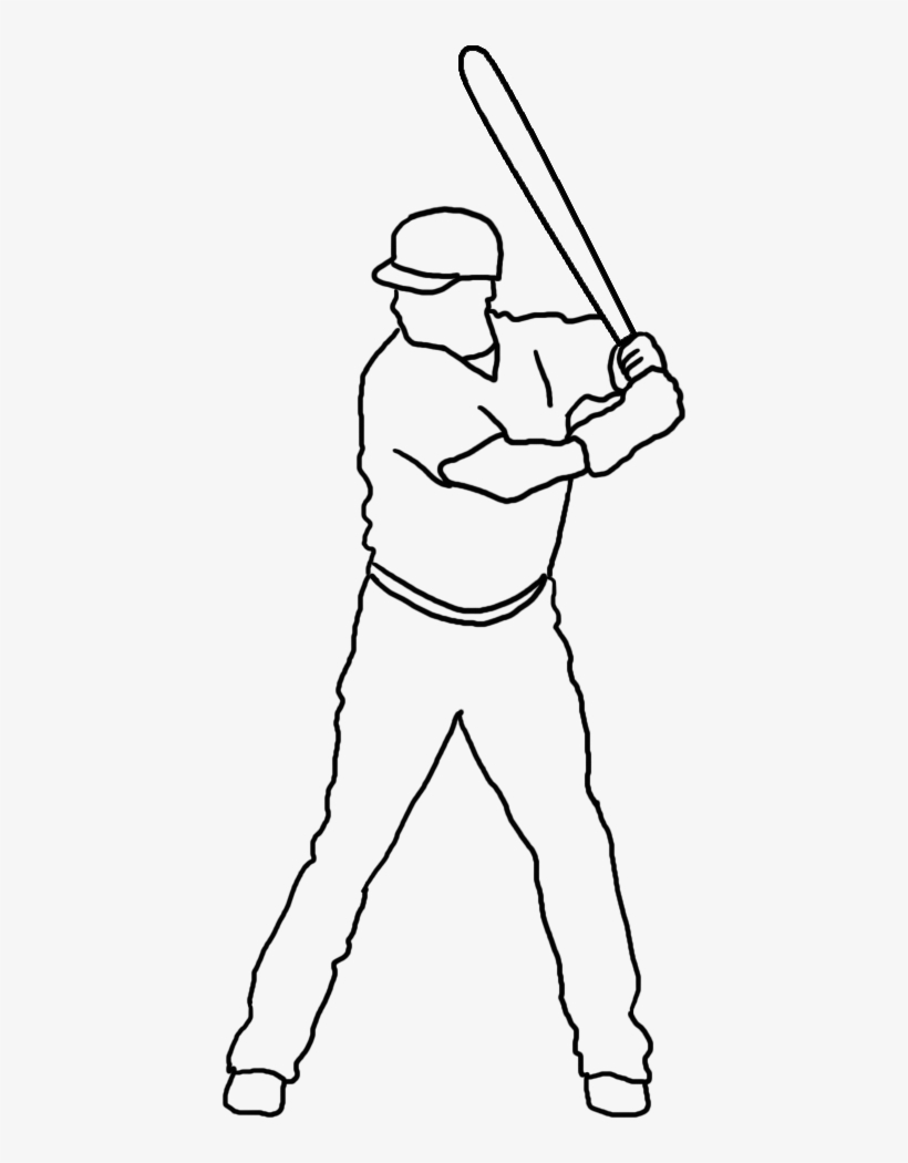 Silhouette Of Baseball Batter Png - Baseball Hitter With Transparent Background, transparent png #1768917