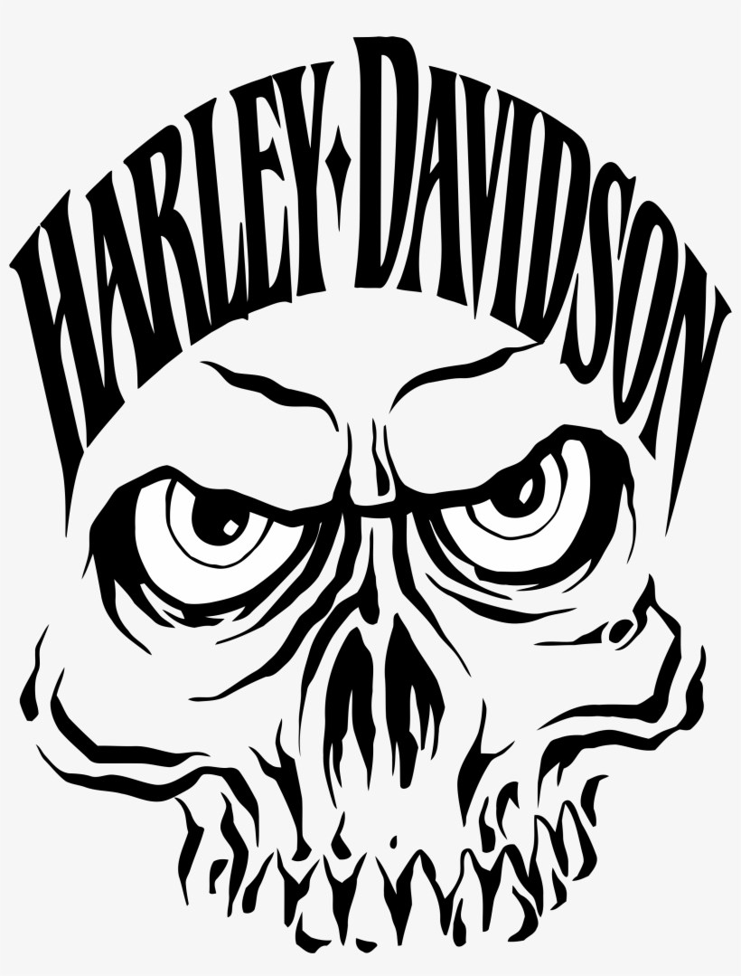 I Just Like The Simple Skull Face - Harley Davidson Skull Stencils, transparent png #1769295