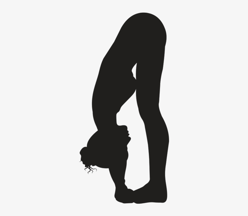 5 Yoga Poses To Reduce Stress & Anxiety - Forward Fold Pose Silhouette, transparent png #1769365