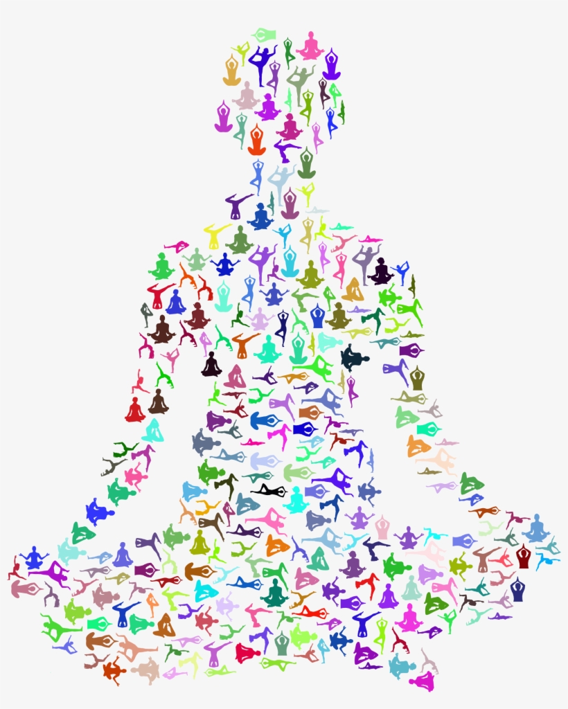 Prismatic Female Yoga Pose Silhouette Fractal No Background - Alternative Therapy, transparent png #1769440