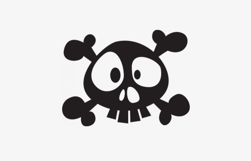Stickers Decors De Pirate Tête De Mort Skull Silhouette, - Dessin Tete