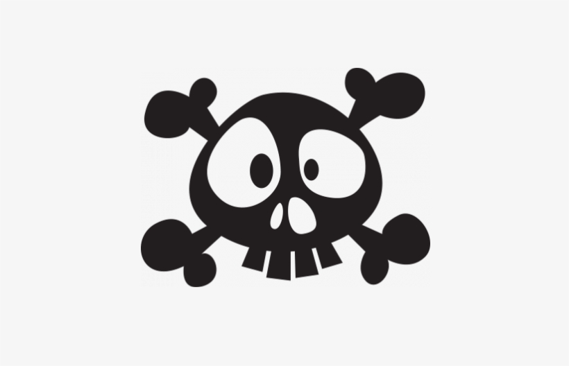 Stickers Decors De Pirate Tête De Mort Skull Silhouette, - Dessin Tete De Mort Rigolote, transparent png #1769698