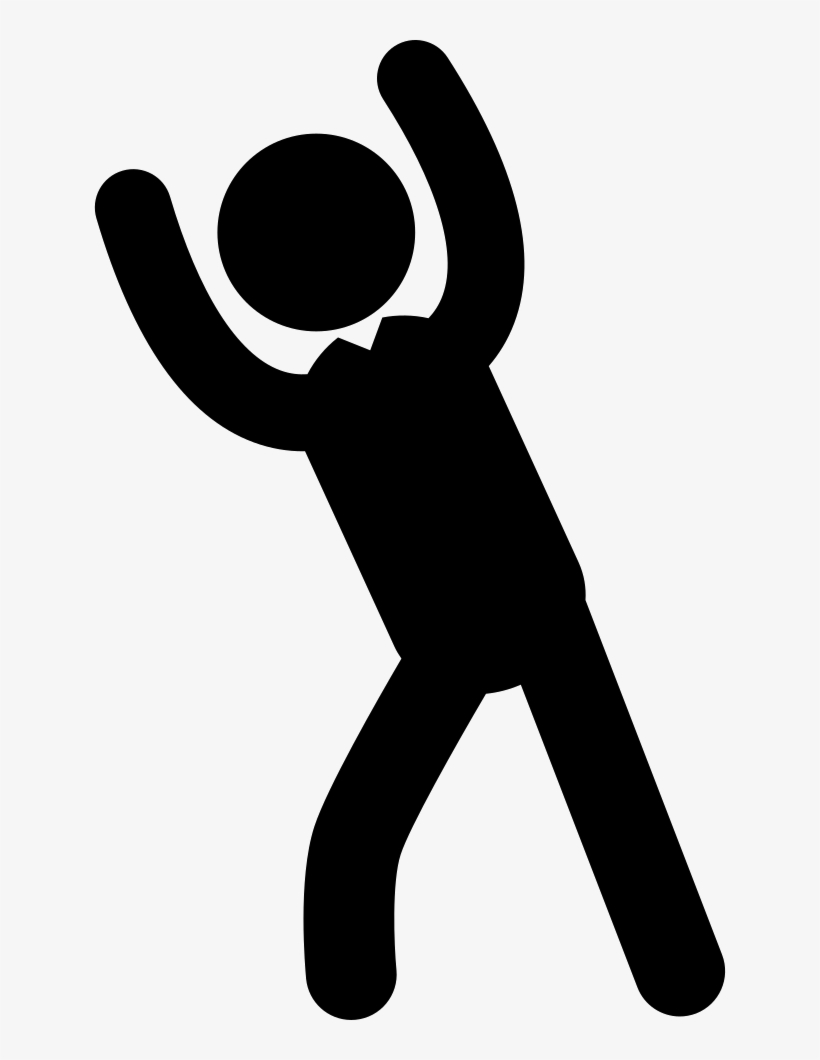 Man Posture Silhouette Standing With Raised Arms - Icon, transparent png #1769818