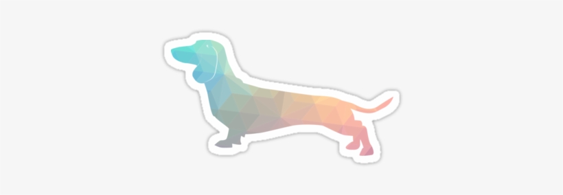 Dachshund Dog Colorful Geometric Pattern Silhouette - Dachshunds Stickers, transparent png #1769871