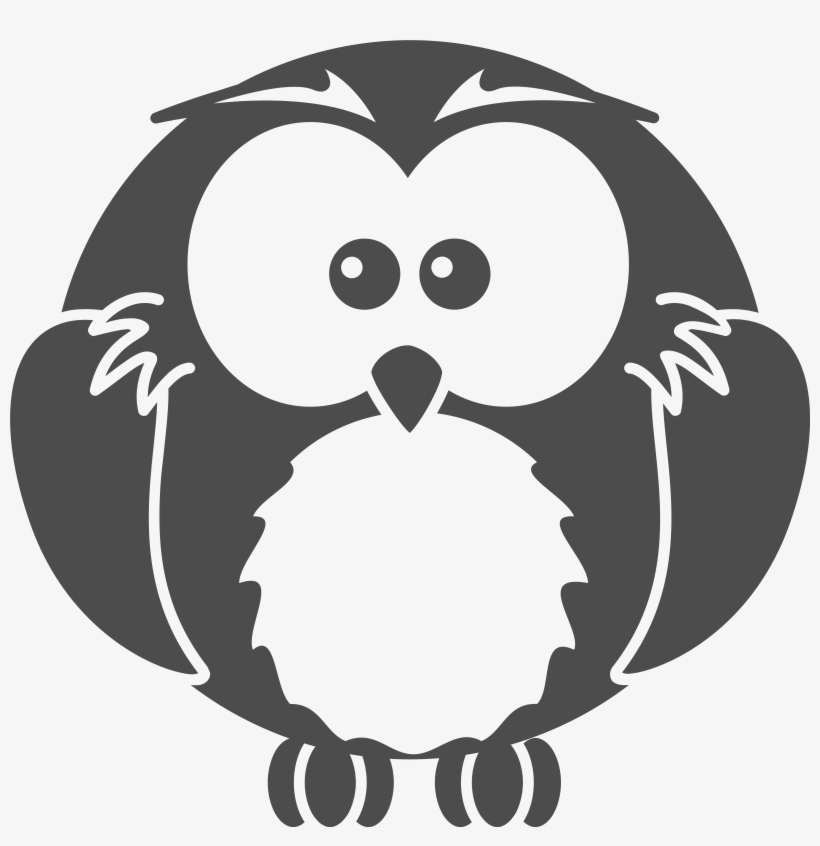 Owl Silhouette Png - Black And White Cute Owl Clipart, transparent png #1770662