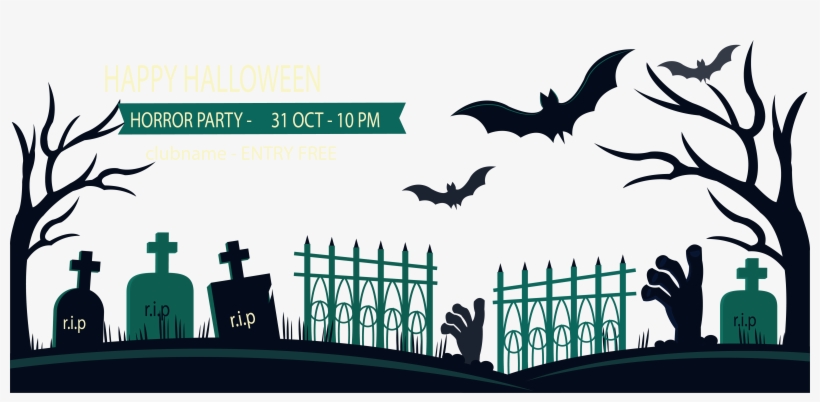 Grave Web Banner Horror - Cemetery, transparent png #1770805