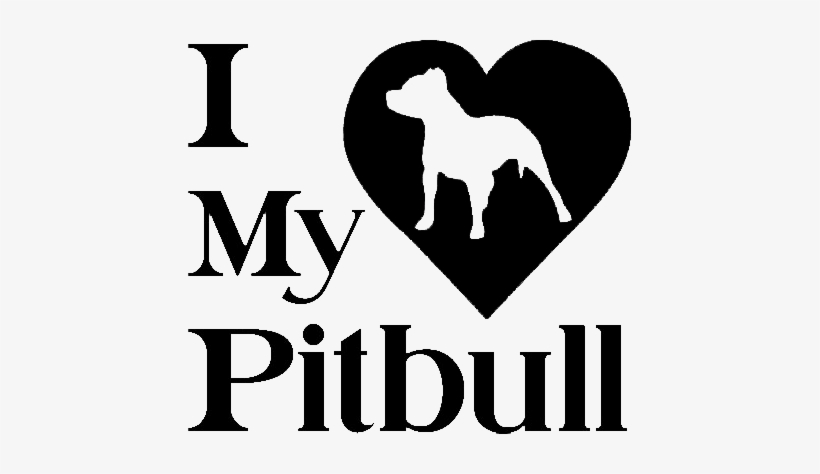 I Love My Pitbull - Heart Dog Puppy Sticker Car Window Vinyl Decal (pitbull), transparent png #1770871