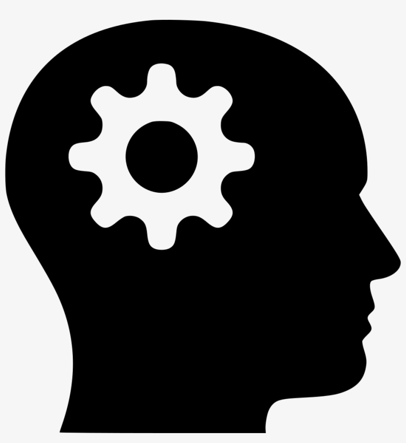 Gear Head Comments - Thinking Clipart Black Background, transparent png #1770932