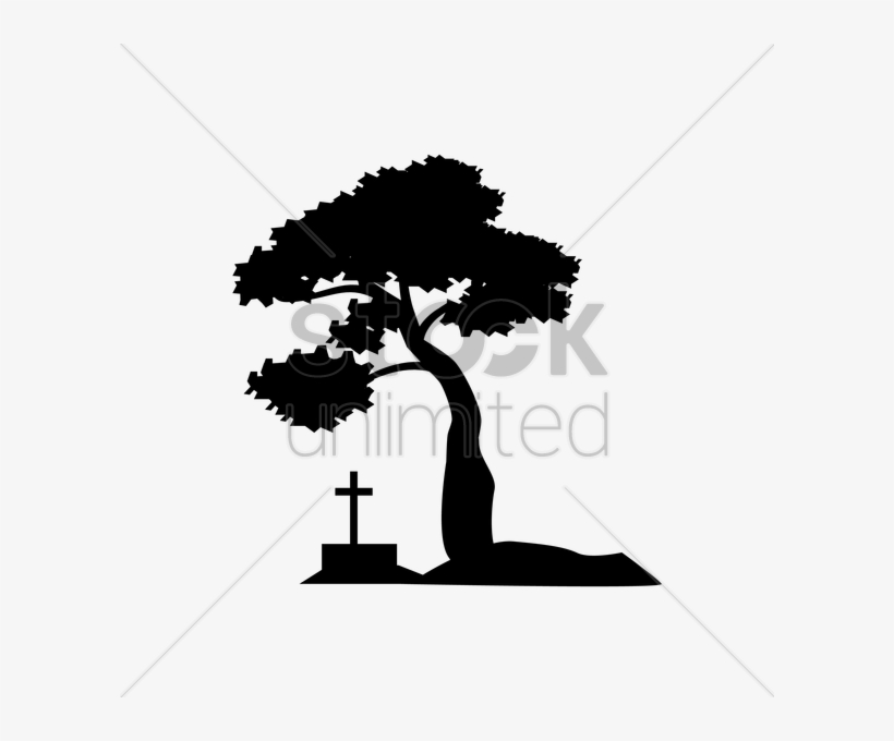 Funeral Silhouette Clipart - Headstone Silhouette, transparent png #1771375