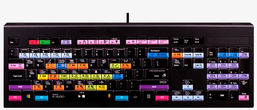 • Designed For Image-line Fl Studio - Logic Keyboard Fl Studio, transparent png #1777210