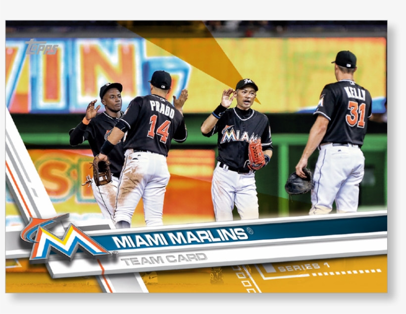 Miami Marlins 2017 Topps Baseball Series 1 Team Cards - Miami Marlins, transparent png #1780685