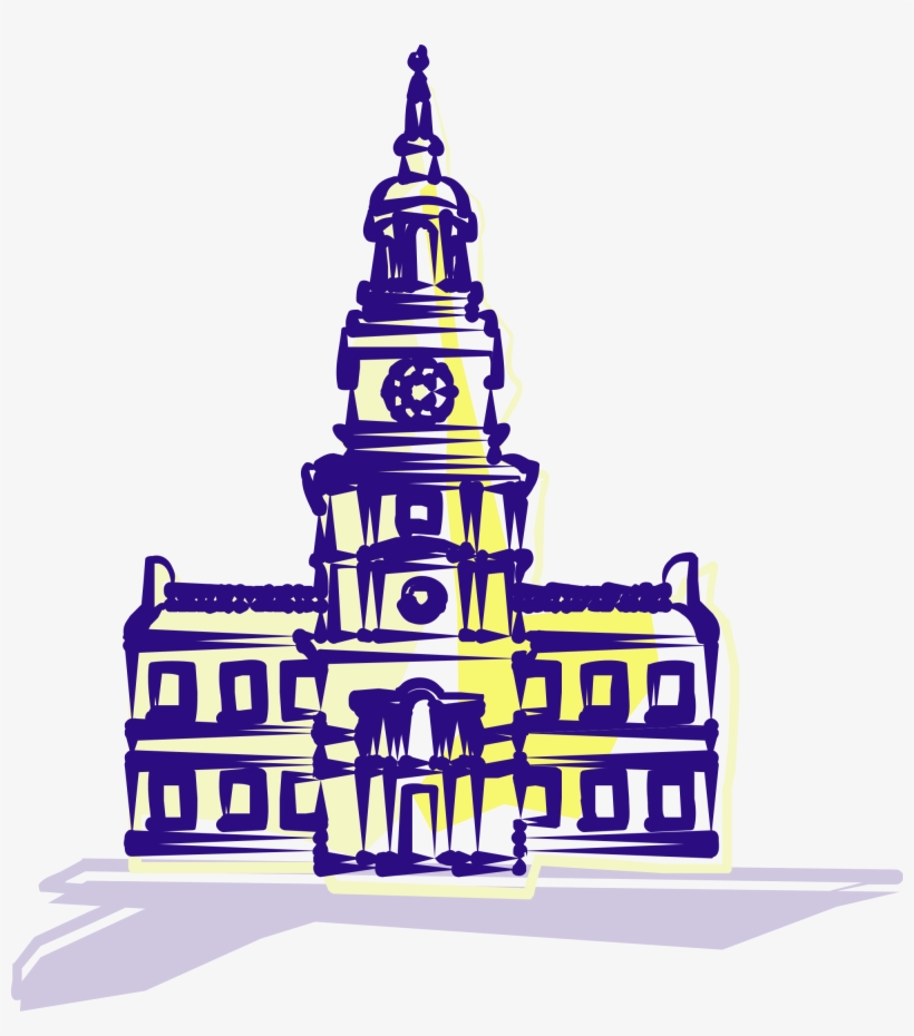 Png Black And White Library Clip Philadelphia Hall - University Clipart, transparent png #1781424