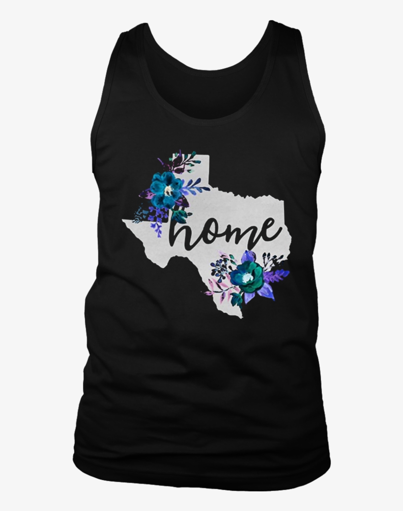 Texas Home Chalkboard Watercolor Flowers State T-shirt - Texas Home Chalkboard Watercolor Flowers Unisex Tshirt, transparent png #1782915