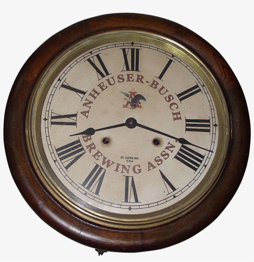 Historic "anheuser-busch*brewing Association" Advertising - Clock, transparent png #1783825