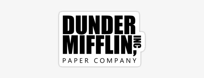 "dunder Mifflin Logo, B/w Sticker" Stickers By - Dunder Mifflin Paper Company Logo, transparent png #1784047