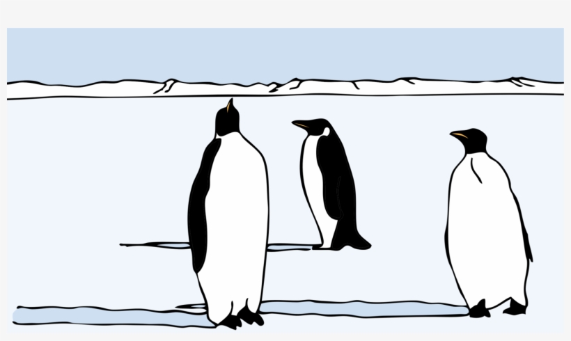 Penguin Drawing Graphic Arts Silhouette - Penguins On Ice Clipart, transparent png #1786557