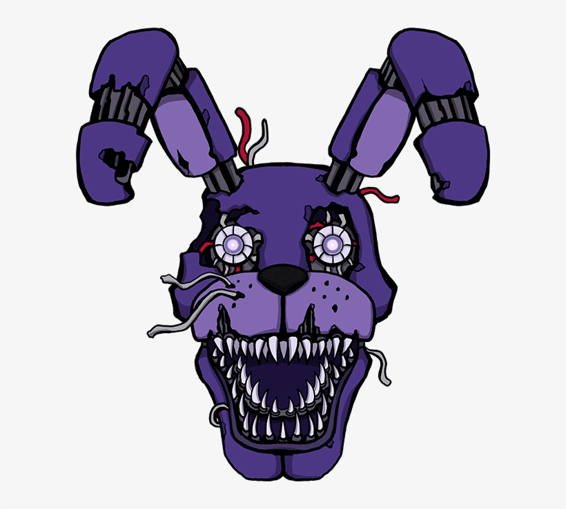 Freeuse Download Five Freddy S Bonnie By Kaizerin On - Nightmare Bonnie Head Drawing, transparent png #1787681