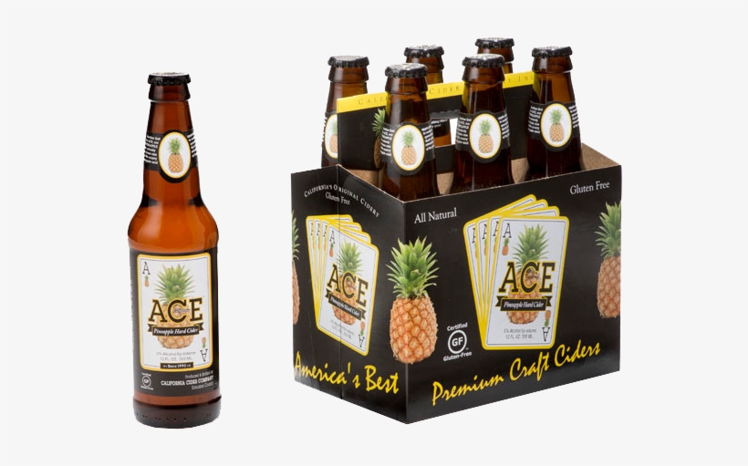 8in 72dpi Six Pack Pineapple - Ace Pineapple Hard Cider - 12 Fl Oz Bottle, transparent png #1789012