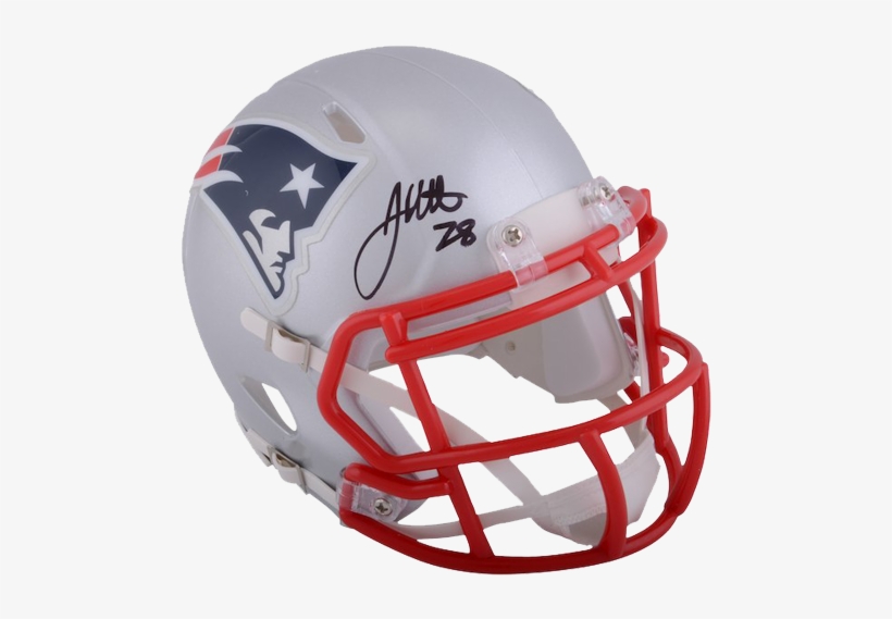 James White Autographed New England Patriots Mini Helmet - James White New England Patriots Autographed Riddell, transparent png #1789439