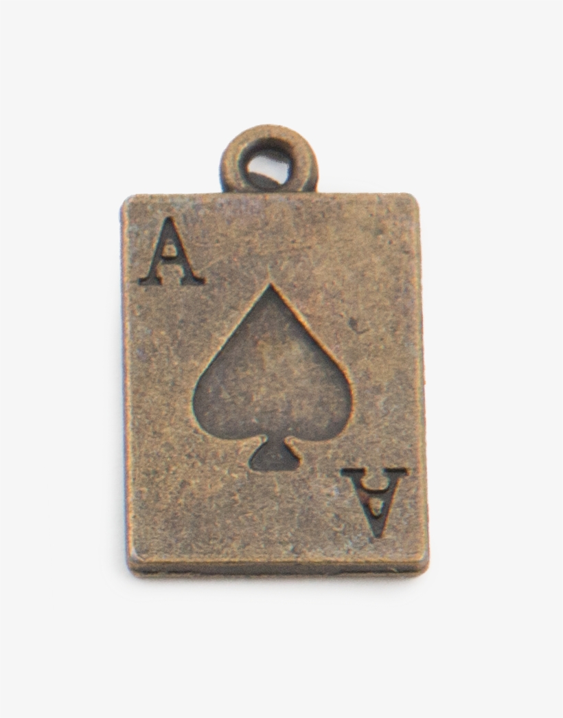 Brass Ace Of Spades Charm - Locket, transparent png #1789514